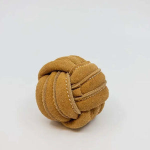 Huggle-Hide® Natural Leather Ball Dog Toy