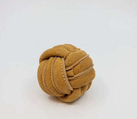 Huggle-Hide® Natural Leather Ball Dog Toy