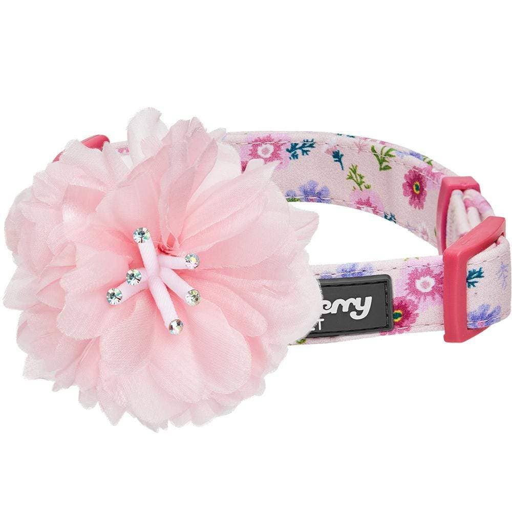 🌸 Floral Dog Collar with Pink Peony – Elegant, Feminine & Fashion-Forward 🐾