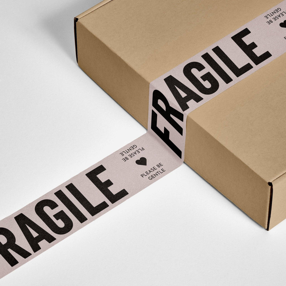 Fragile, Please Be Gentle Shipping Tape - Cream/Black