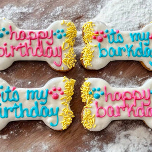 6 inch Vibrant Barkday bones dog treats