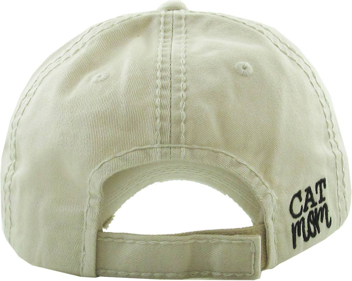 🐈💖🧢CAT MOM Washed Vintage Ball Cap