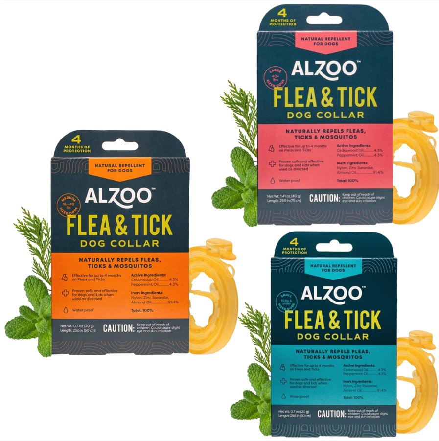 ALZOO PLANT-BASED FLEA & TICK COLLAR FORMEDIUM DOGS