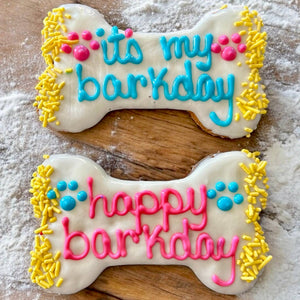 6 inch Vibrant Barkday bones dog treats