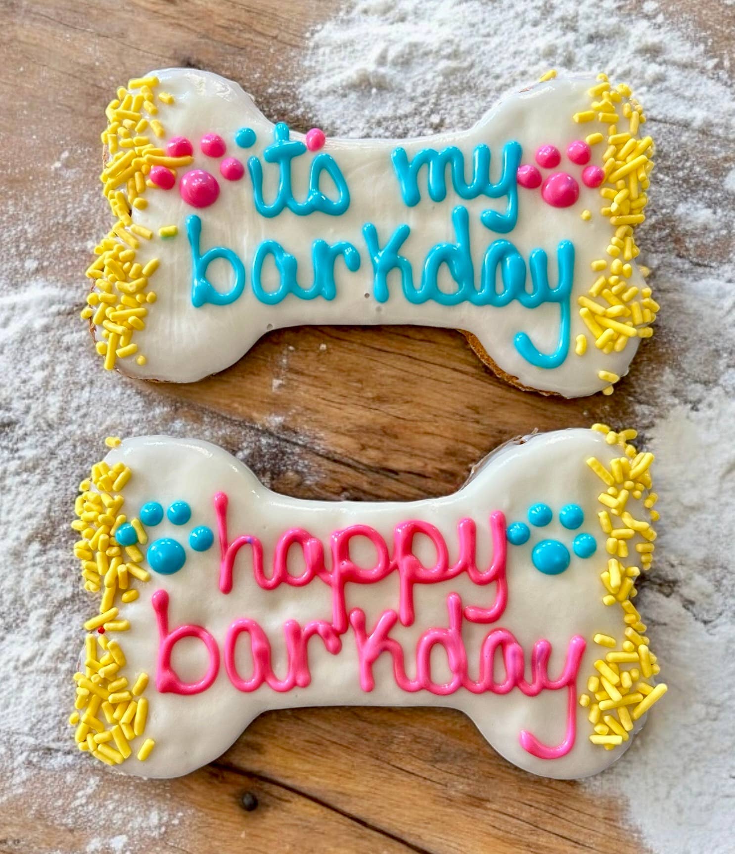 6 inch Vibrant Barkday bones dog treats
