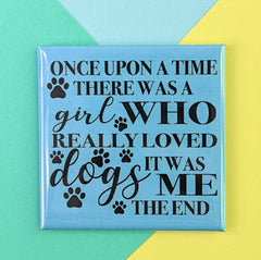 Happy Little Magnet - Girl Who Loves Dogs