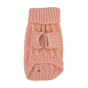 Dog Cable Knit Sweater - Pink
