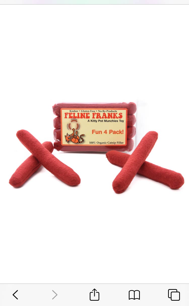 Kitty Pot Munchies Toys - Feline Franks 4 pk