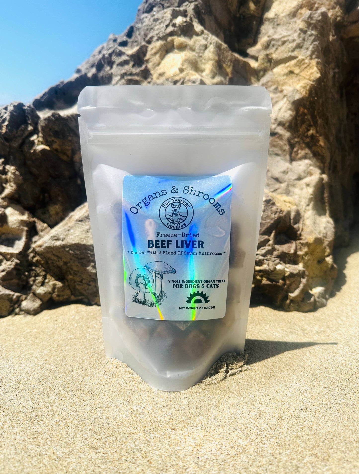 🍄🥩 Organs & Shrooms™ Collection – Freeze-Dried Organic Grass-Fed Beef Liver with Organic Mushroom Blend for Dogs & Cats
