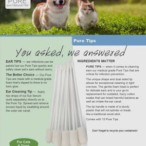 Pet Ear Swabs - 15 Double-Sided Medical Grade Ear Swabs