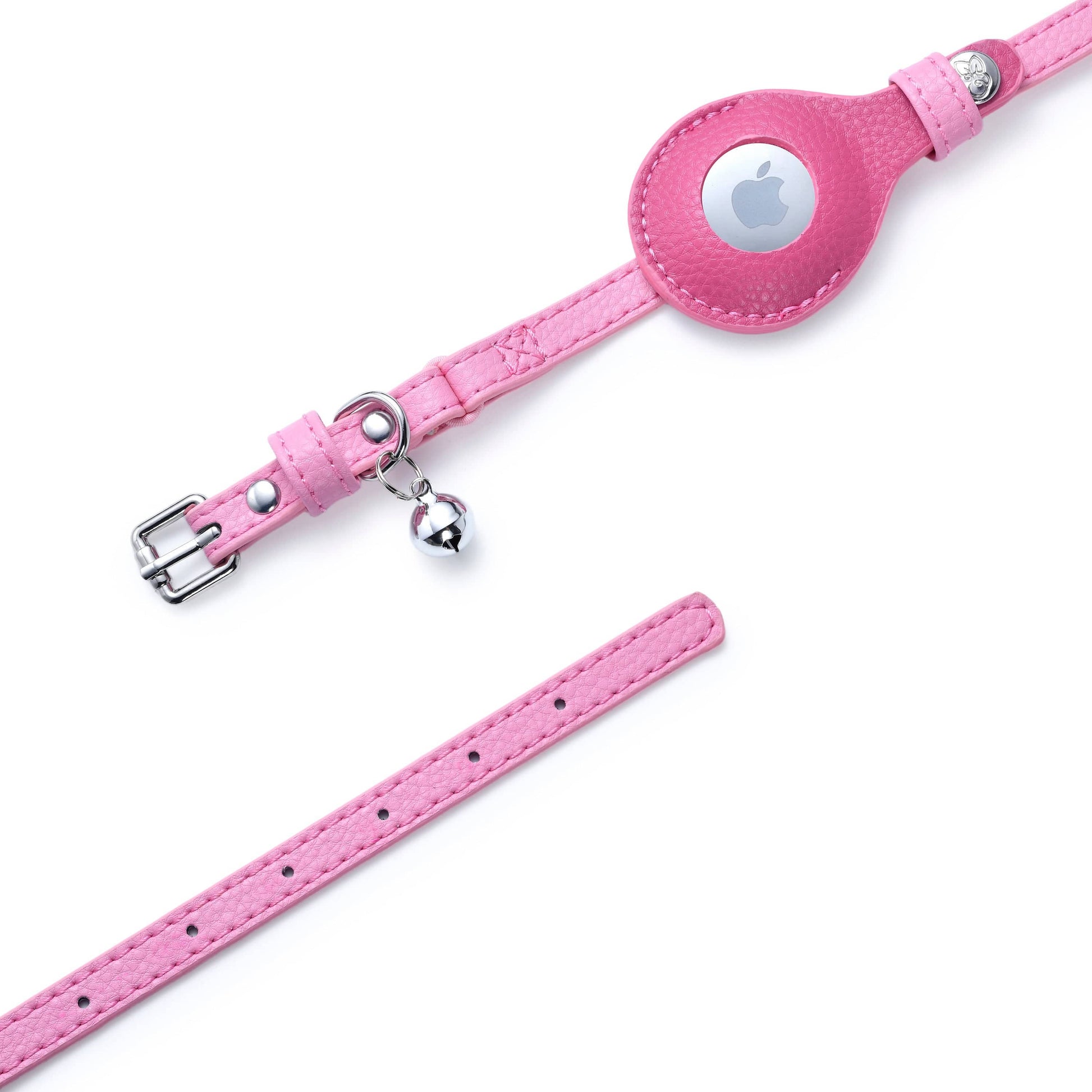 ✨🐱 Silver‑Powered Microfiber Vegan Leather AirTag Cat Collar