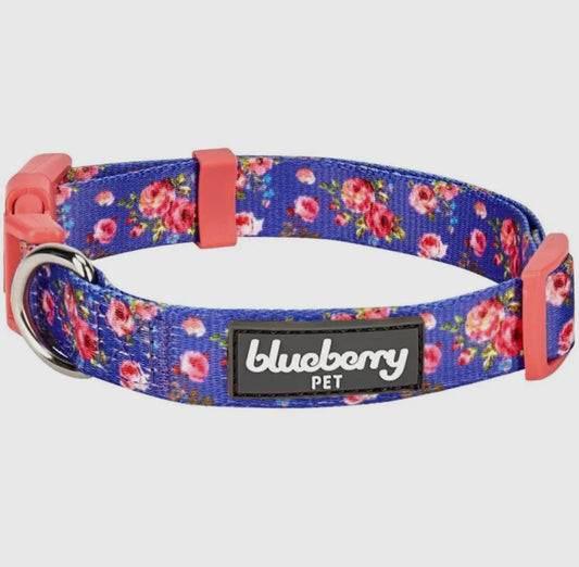 Spring Floral Pattern Light-Weighted Adjustable Dog Collar