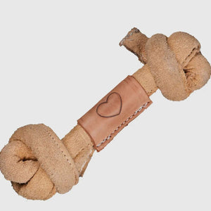 Huggle-Hide Natural Leather Knotted Toy