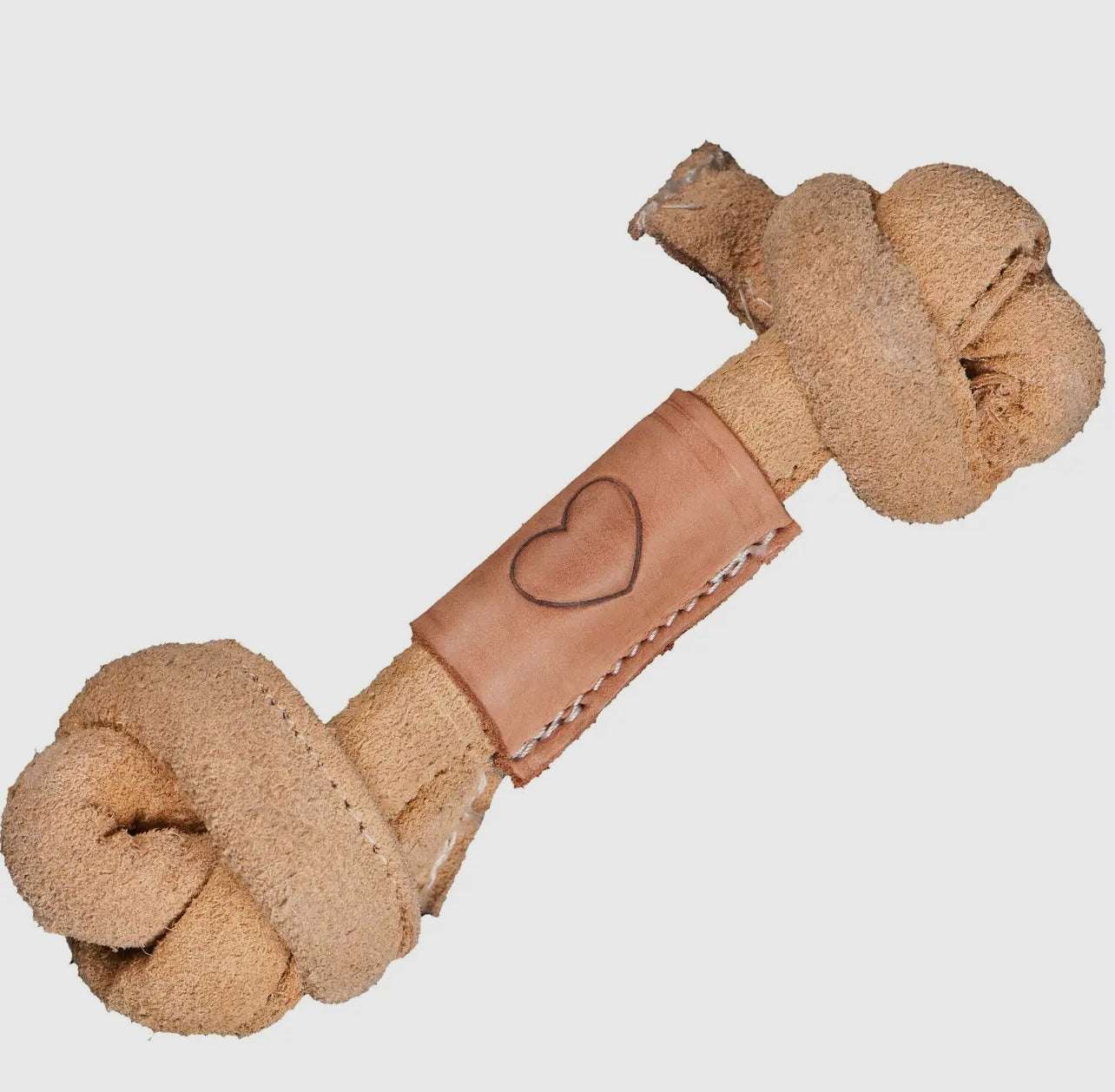 Huggle-Hide® Natural Leather Knotted Bone Dog Toy