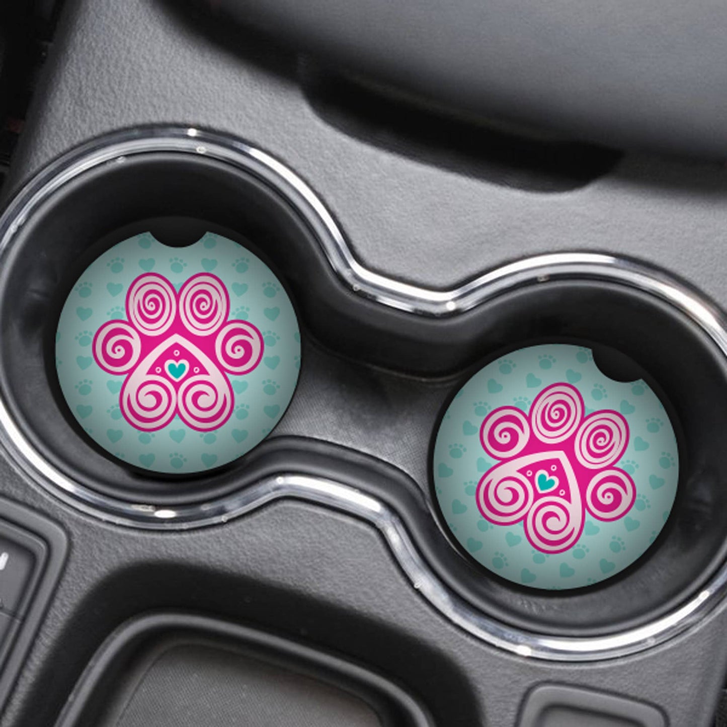 💕Car Coaster - Paw with a Heart Design