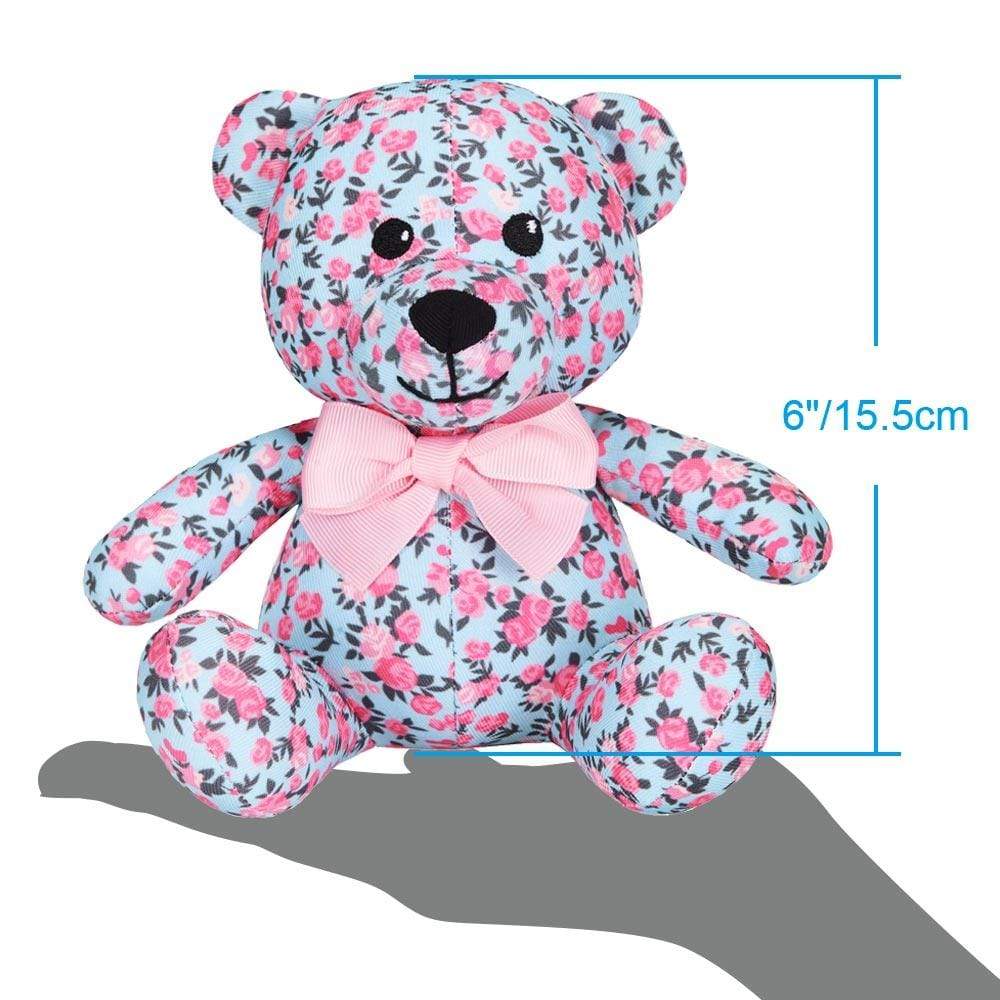 3 Colors, 6" Made Well Floral Print Bear Dog Toy