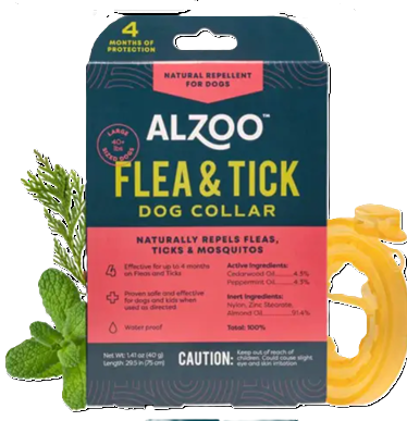ALZOO PLANT-BASED FLEA & TICK COLLARS FOR LARGE DOGS