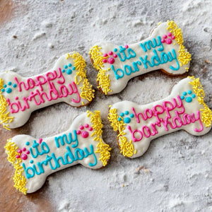 6 inch Vibrant Barkday bones dog treats
