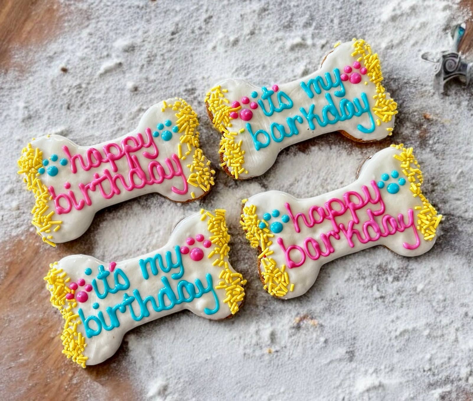 6 inch Vibrant Barkday bones dog treats