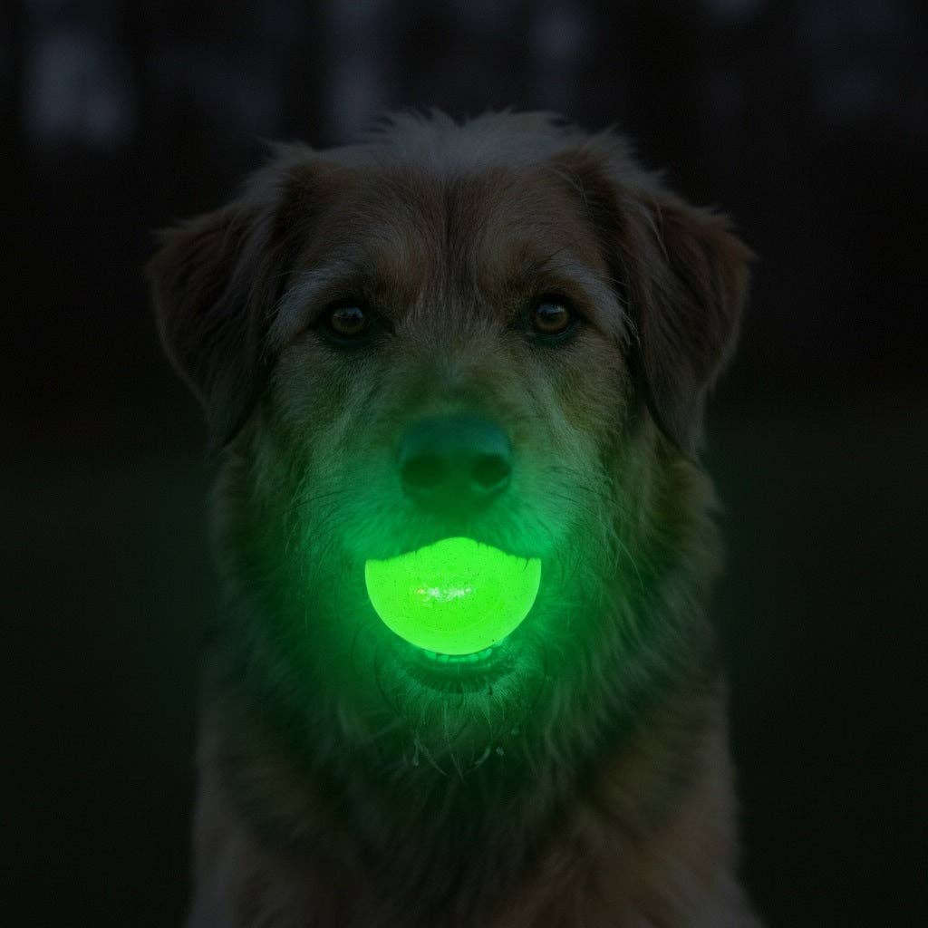 ✨🐶SodaPup Glow in the Dark Glitter Ball 2-Pack – Soft Fetch & Treat Dispensing Dog Toys