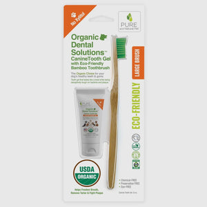 Tooth Gel and Bamboo Toothbrush For Small Dogs - Organic
