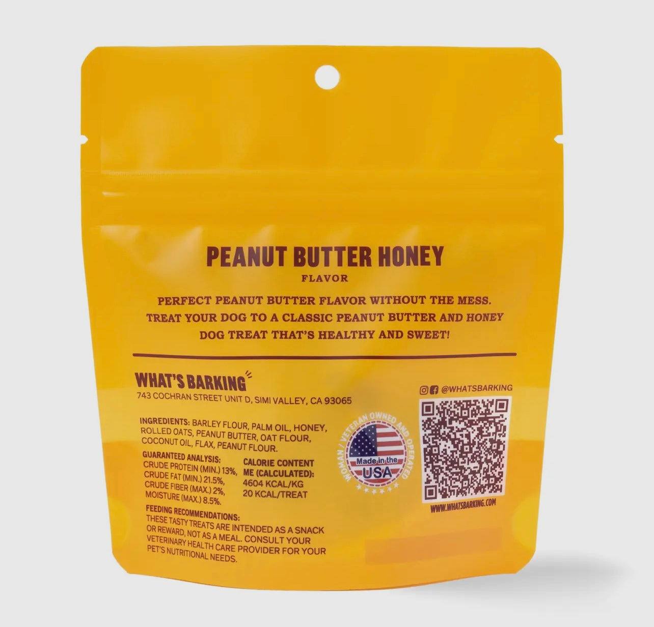 Peanut Butter & Honey Chewy Dog
Treats, 1.5 oz