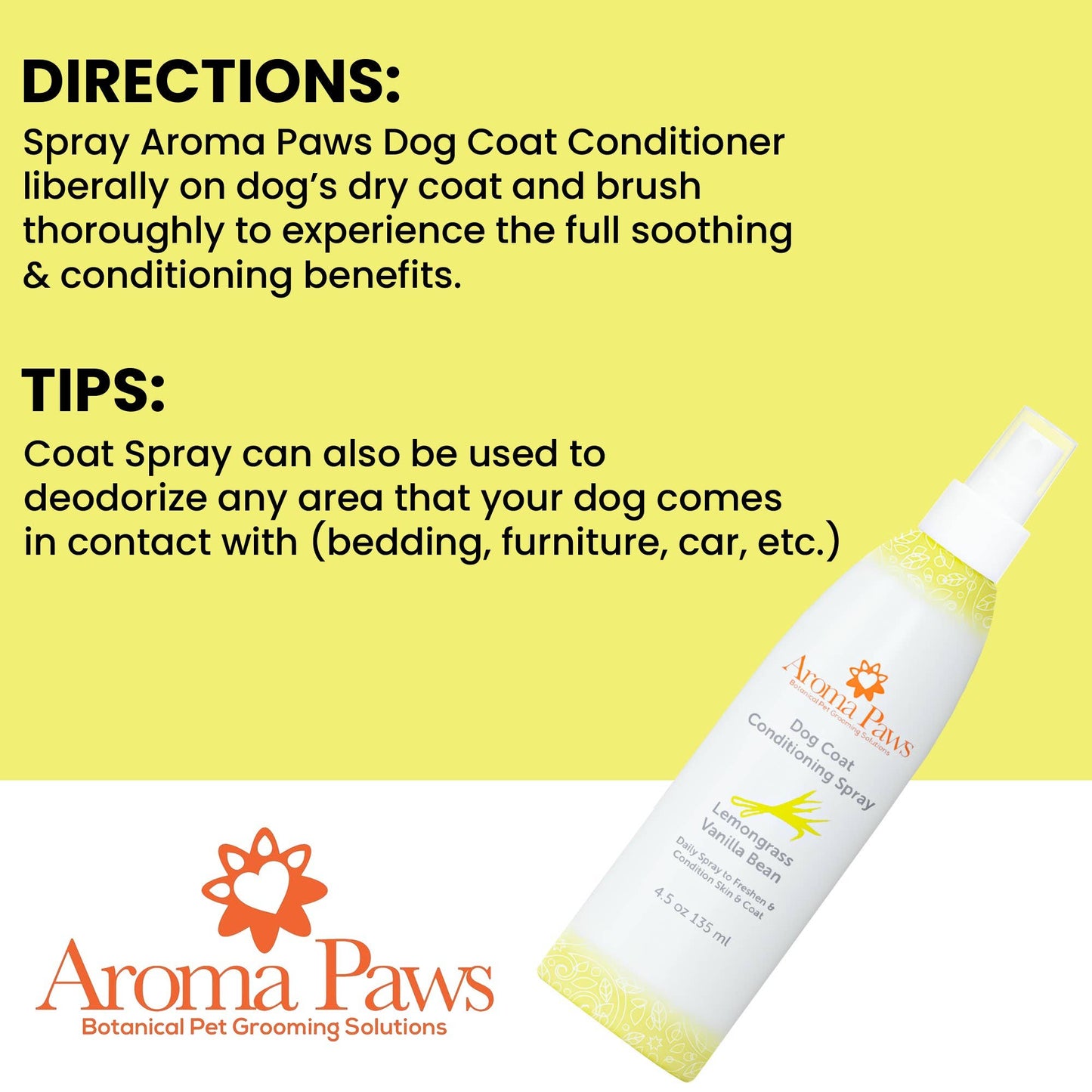 🍋 Lemongrass Vanilla Bean Dog Coat Spray 4.5oz