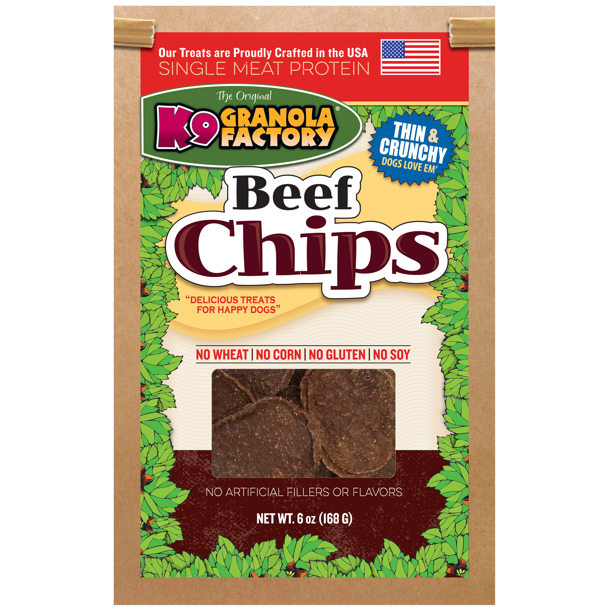 🥩🔥 Chip Collection – Single Meat Protein Beef Chips for Dogs
