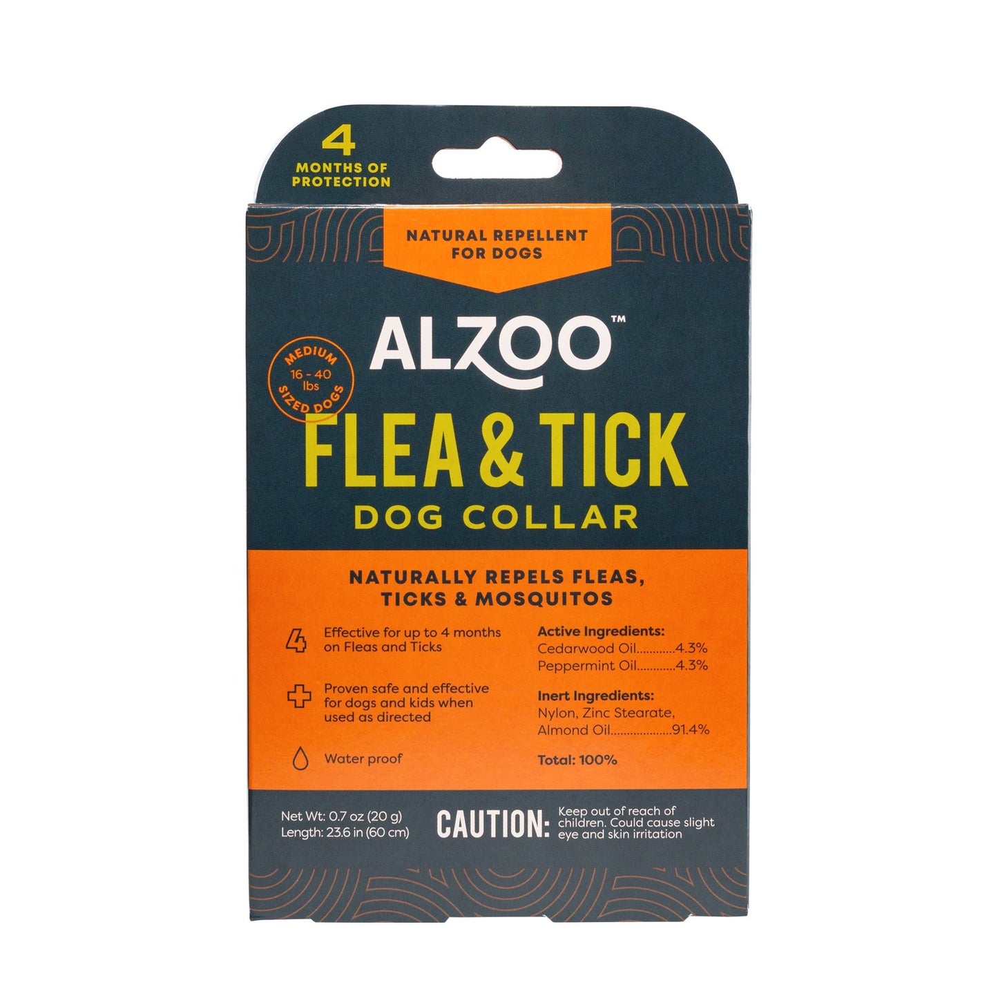 ALZOO PLANT-BASED FLEA & TICK COLLAR FORMEDIUM DOGS