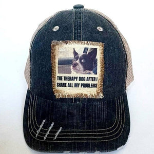 THE THERAPY DOG Distressed Trucker Hat – Adjustable Back
