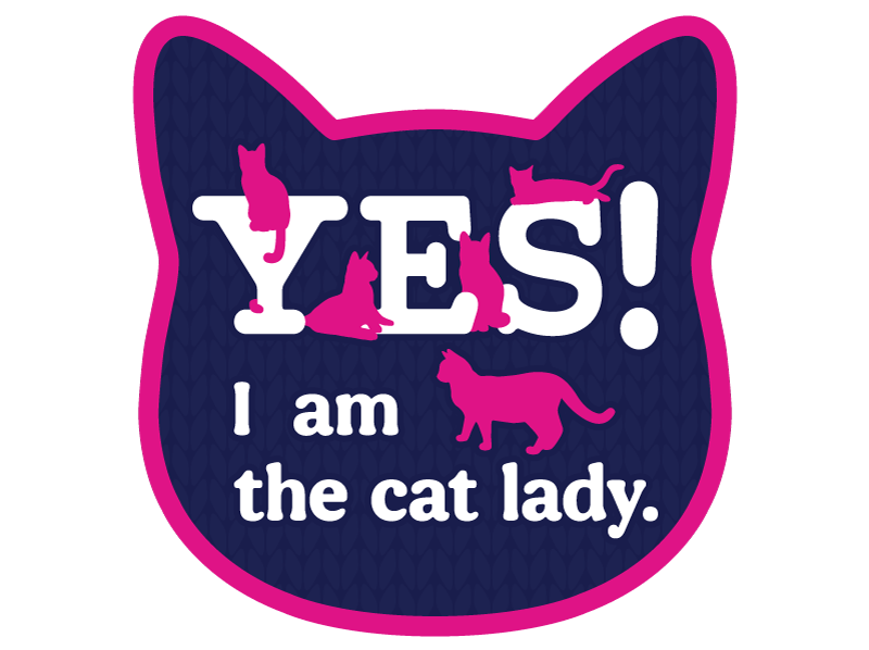 3" Sticker - Yes! I am the Cat Lady