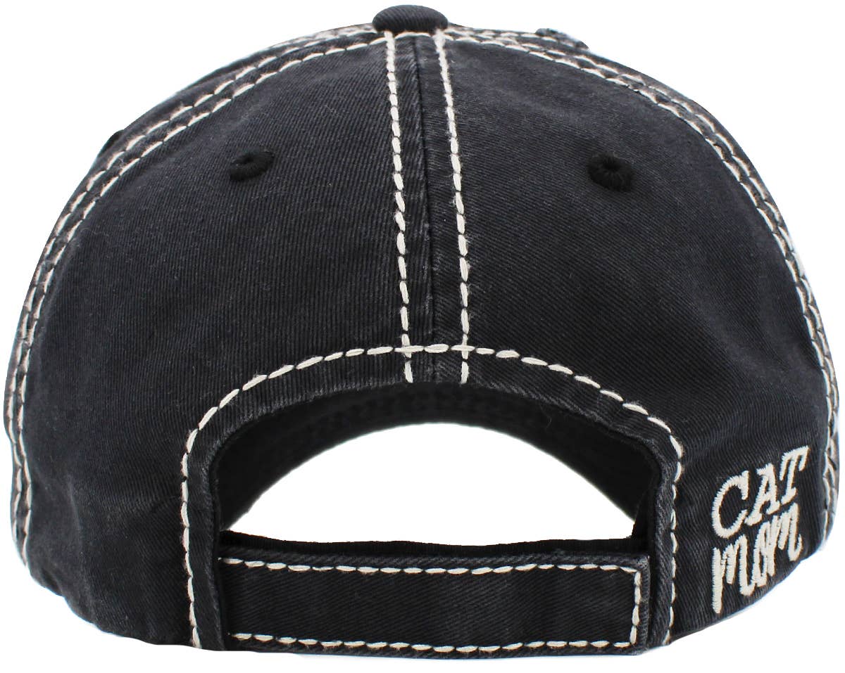🐈💖🧢CAT MOM Washed Vintage Ball Cap