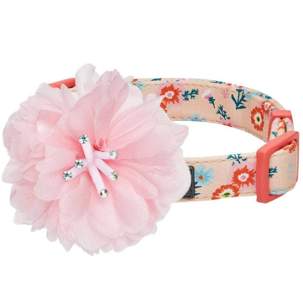 🌸 Floral Dog Collar with Pink Peony – Elegant, Feminine & Fashion-Forward 🐾