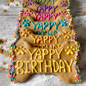 6 inch PB Confetti Yappy Birthday Bone dog treat