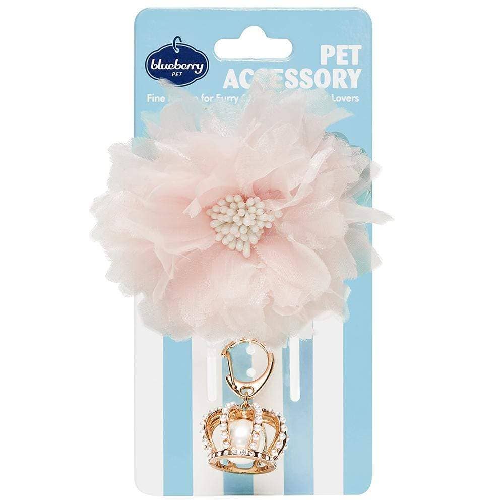 🌸👑 Flower & Pendant Dog Collar Accessory Set