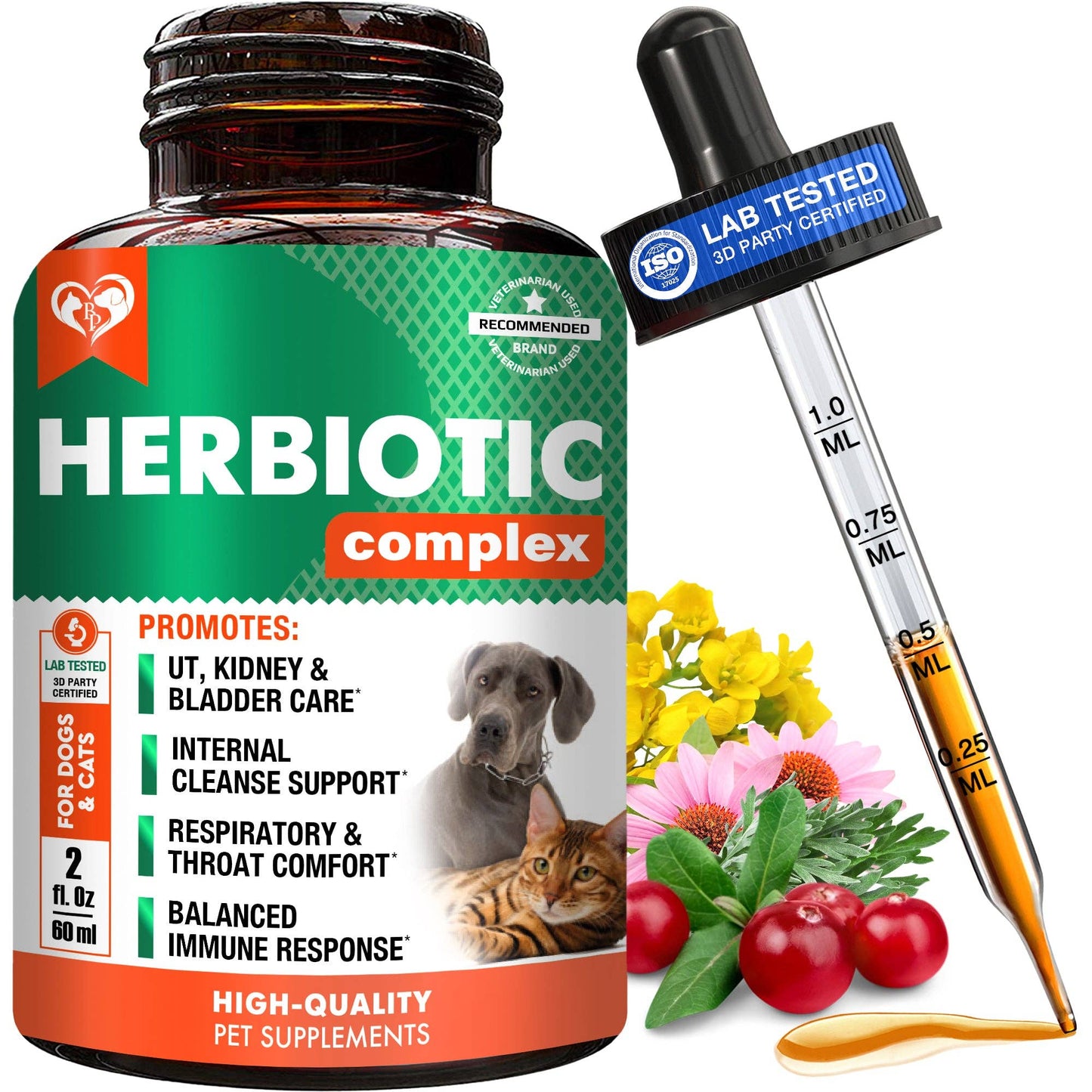 🌿🐾Natural Herbiotic for Cats & Dogs – Cranberry & Herbal Wellness Blend