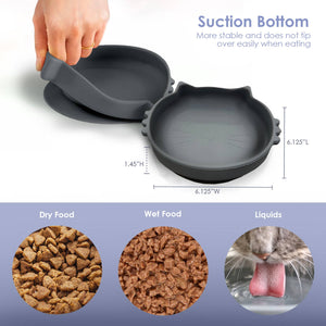 P.T. Supply Co. Cat Shaped Silicone Pet Bowl