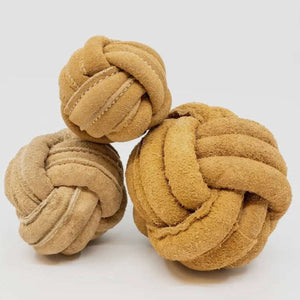 Huggle-Hide® Natural Leather Ball Dog Toy