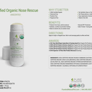 Nose Rescue Moisturizing Balm For Dogs - Organic - Unscented