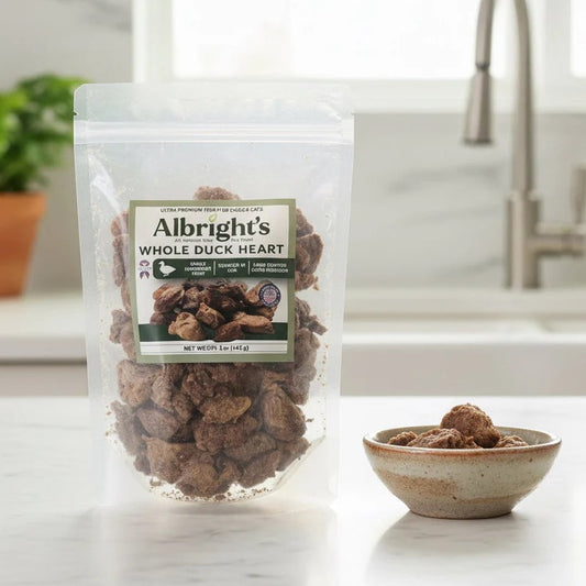 🦆❤️Freeze-Dried Duck Hearts for Dogs & Cats| High-Protein, Single-Ingredient Treat (5 oz)