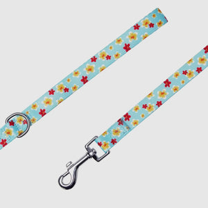 Tropical Yellow Plumeria Flower Dog Leash