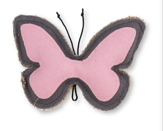 Eco-Friendly Butterfly Canvas and Jute Dog Toy