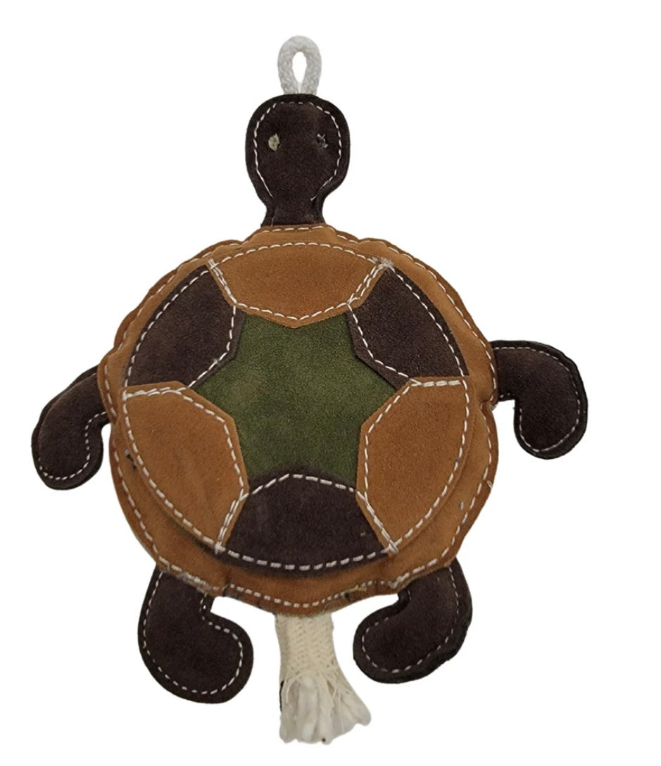 Vegan Leather Patchwork Turtle - Dog Chew Toy