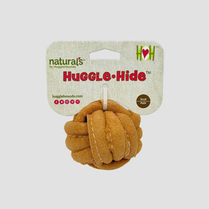 Huggle-Hide® Natural Leather Ball Dog Toy