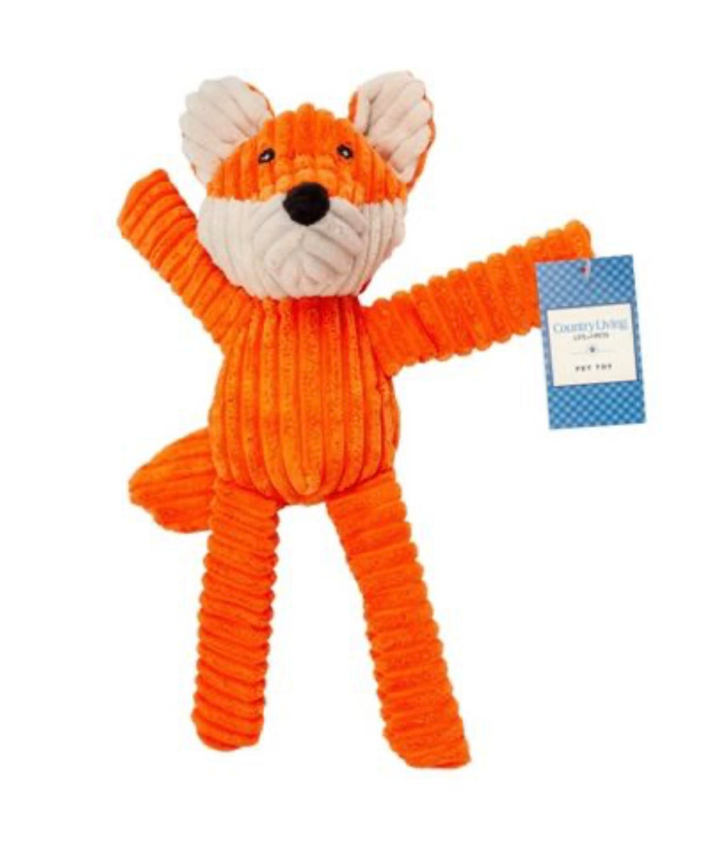 Victor The Fox - Corduroy Squeaker Plush Toy - 12"