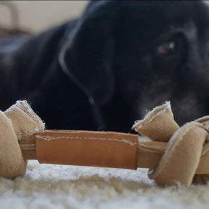Huggle-Hide Natural Leather Knotted Toy
