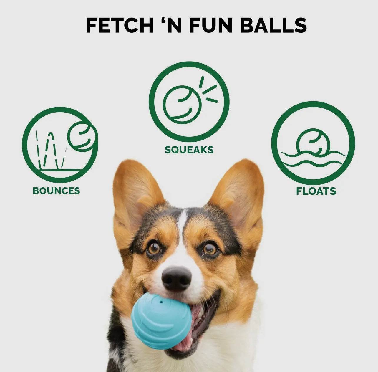 Tpr Dog Toy - Fetch N Fun Tpr Ball with Squeaker (3 Pack)