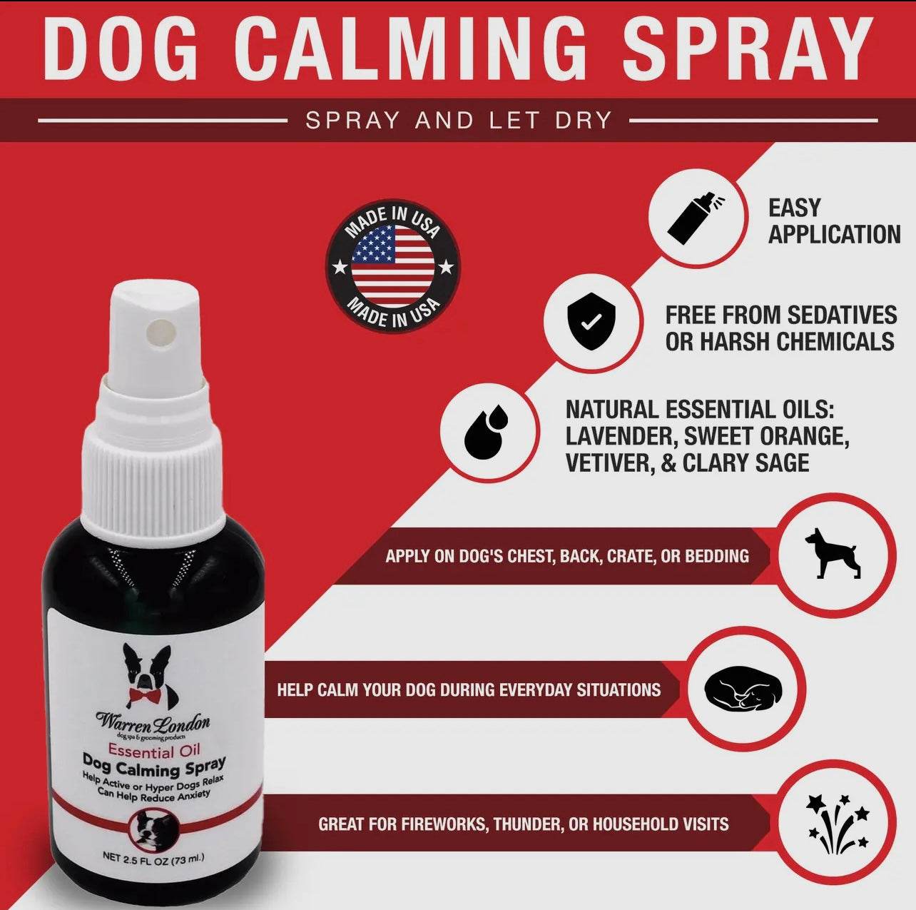 Essential Oil Dog Calming Spray - 2.5 oz