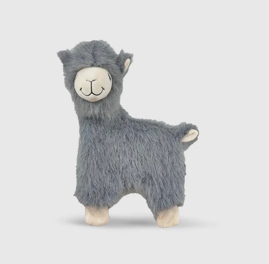 Nandog My Bff Furry Alpaca Plush Dog Toy -Gray