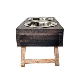Eco-Friendly Elevated Dog Wood Feeder